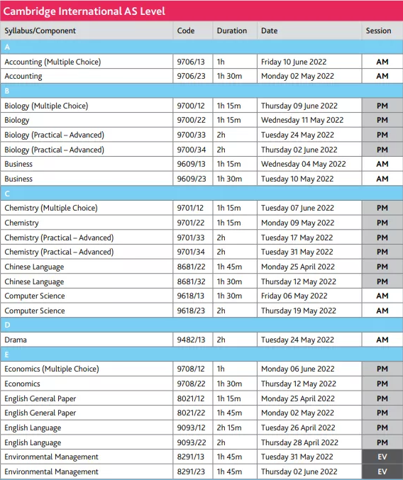三大国际考试局已公布2022年A-level夏季考试时间！