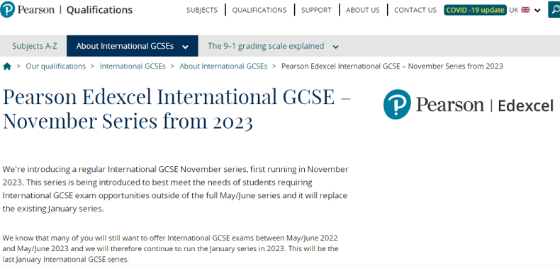 爱德思考试局宣布2024年起取消IGCSE考试1月考试季，改为11月考试季进行！