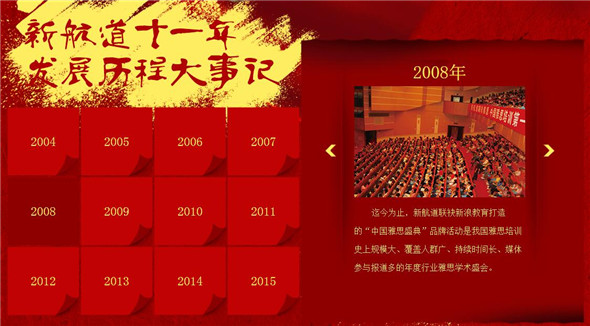 新航道11周年校庆（2004-2015）发展历程大事件