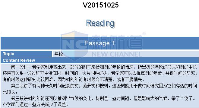 2015年10月25日托福机经真题回忆及解析