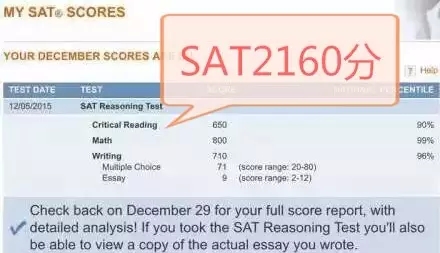 2015年11月、12月SAT全部出分，新航道一大波高分学霸汹涌而来！