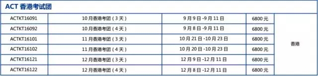 ACT香港考试团