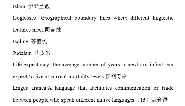 AP人文地理5分必背单词（中）