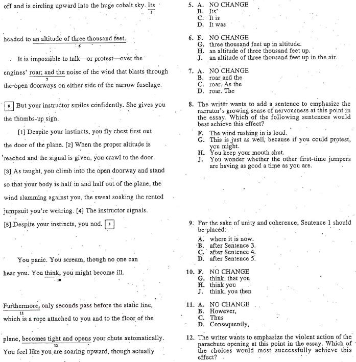 2005年4月（60E）ACT真题PDF下载含答案
